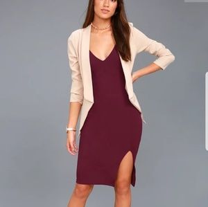 plum bodycon midi dress